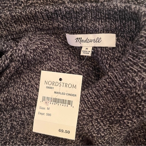 Madewell Gray Marled Knit Tulip Back Long Sleeve Sweater Women’s M Style# G6851 - Picture 6 of 8